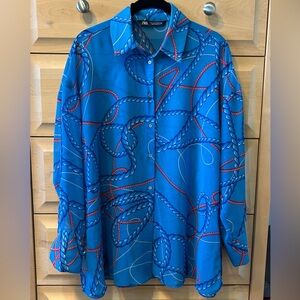 Zara Nautical Print Blouse
